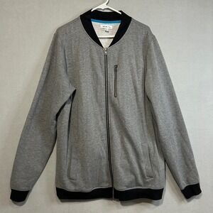 The Rail Bomber Jacket Men's XXL‎ Gray Black Full Zip Polyester Blend